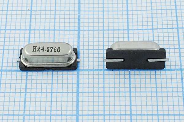 Кварцевый резонатор 24,576 МГц - 24576 SMD49S4 20 30 1Г (H24.576)