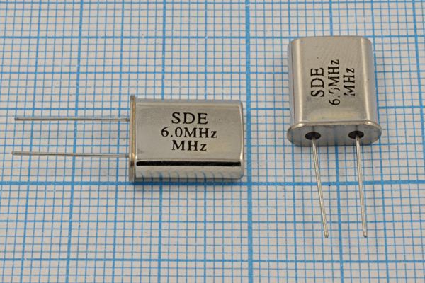 Кварцевый резонатор 6 МГц - 6000 HC49U 20 30 49U[SDE] 1Г (SDE)