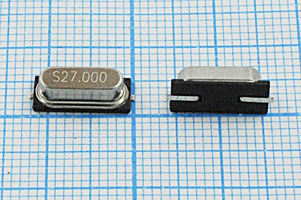 Кварцевый резонатор 27 МГц - 27000 SMD49S4 22 30 49S-SMD 1Г (S27.000)