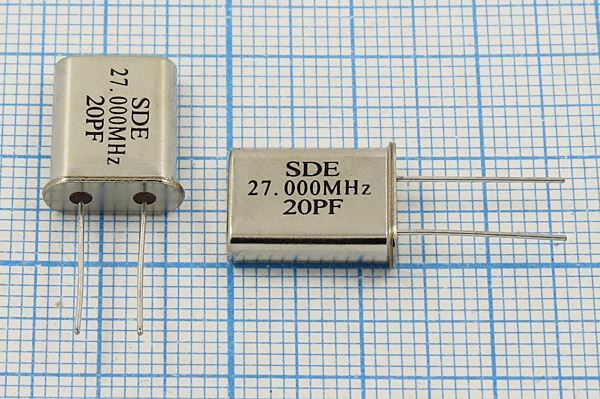 Кварцевый резонатор 27 МГц - 27000 HC49U 20 30 49U[SDE] 3Г (SDE20PF)
