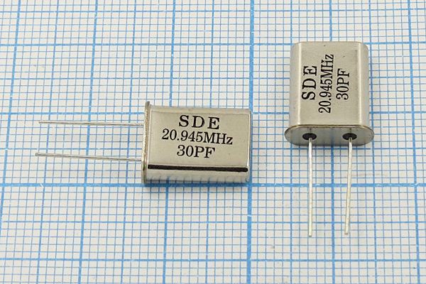 Кварцевый резонатор 20,945 МГц - 20945 HC49U 30 20 20/-20~70C 49U[SDE] 1Г