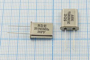 Кварцевый резонатор 20,945 МГц - 20945 HC49U 30 20 20/-20~70C 49U[SDE] 1Г