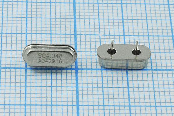 Кварцевый резонатор 4,048 МГц - 4048 HC49S3 16 30 50/-20~70C ATS-49U 1Г 4мм (SC