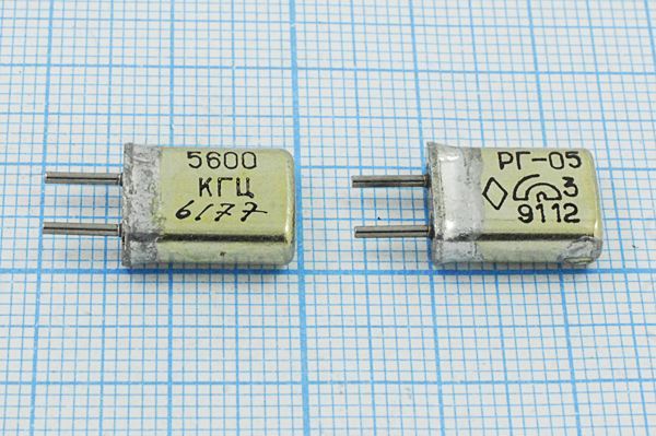 Кварцевый резонатор 5,6 МГц - 5600 HC25U 15 20/-10~60C РГ05МА-14БП 1Г