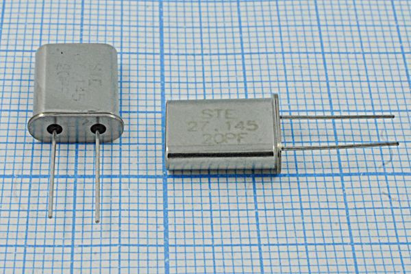 Кварцевый резонатор 27,145 МГц - 27145 HC49U 20 30 49U[STE] 1Г (STE20PF)