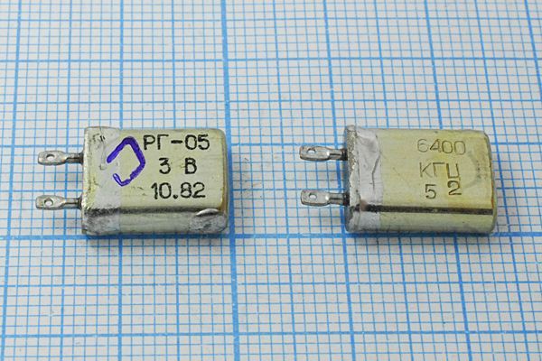 Кварцевый резонатор 6,4 МГц - 6400 МВ S 15 50/-60~85C РГ05МВ-14ЕТ 1Г