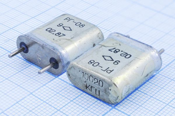 Кварцевый резонатор 10,02 МГц - 10020 HC6U РГ08БА 1Г