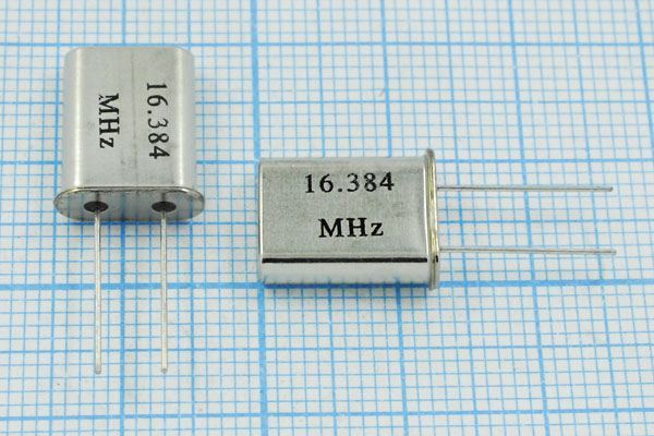 Кварцевый резонатор 16,384 МГц - 16384 HC49U S 30 30/-10~70C 1Г (16.384MHz)