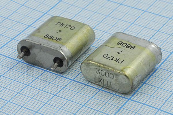 Кварцевый резонатор 3 МГц - 3000 БВ S 20 20/-10~60C РК170БВ-7АП 1Г