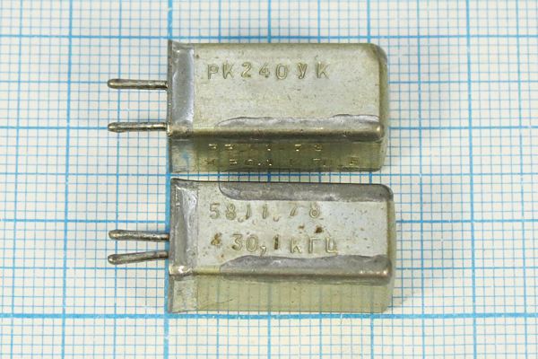 Кварцевый резонатор 0,4301 МГц - 430,1 УВ РК240УК 1Г 11x11x22