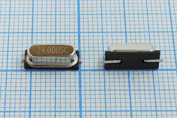 Кварцевый резонатор 24 МГц - 24000 SMD49S4 18 25 30/-10~70C 1Г