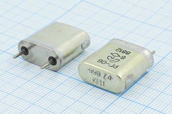 Кварцевый резонатор 0,99974 МГц - 999,74 HC6U 15 20/-10~60C РГ06БА-6АП 1Г