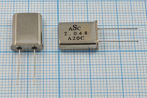 Кварцевый резонатор 2,048 МГц - 2048 HC49U 20 1Г (ASC)