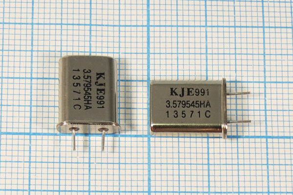 Кварцевый резонатор 3,579545 МГц - 3579,545 HC49U S 1Г 5мм (KJE)
