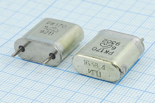 Кварцевый резонатор 1,6384 МГц - 1638,4 HC6U S 15 20/-10~60C РК170БА-6АП 1Г