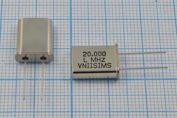 Кварцевый резонатор 20 МГц - 20000 HC49U 16 15 30/-40~70C РПК01МД-6ВС 1Г