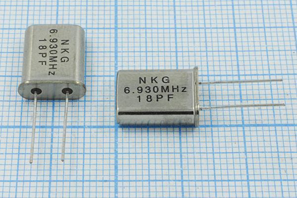 Кварцевый резонатор 6,93 МГц - 6930 HC49U 18 30 1Г (NKG18PF)