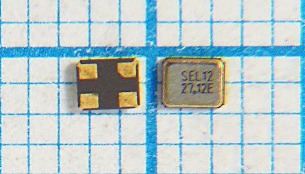 Кварцевый резонатор 27,12 МГц - 27120 SMD02016C4 12 10 30/-40~85C SMD2016 1Г