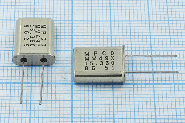 Кварцевый резонатор 15,36 МГц - 15360 HC49U 25 MM49P 1Г (M.P.CO.)