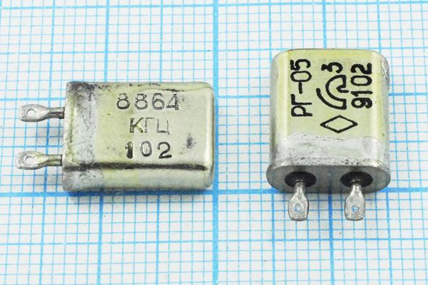 Кварцевый резонатор 8,864 МГц - 8864 МВ 15 50/-60~85C РГ05МВ-14ЕТ 1Г