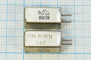 Кварцевый резонатор 0,20915 МГц - 209,15 УВ 1Г 11x11x22 (209.15КГЦ)