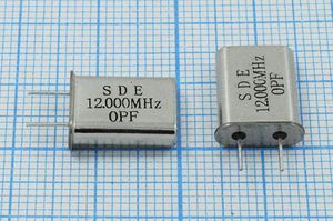Кварцевый резонатор 12 МГц - 12000 HC49U S 49U[SDE] 1Г (SDE0PF)