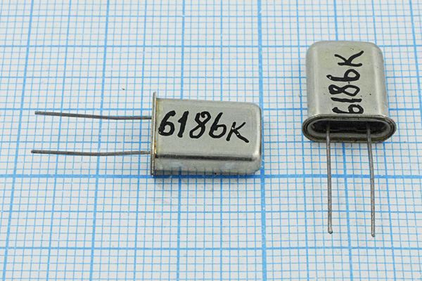 Кварцевый резонатор 6,186 МГц - 6186 HC43U S МД ХСР 1Г