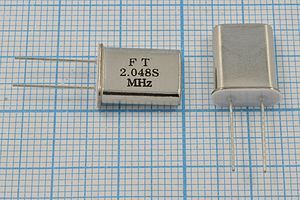 Кварцевый резонатор 2,048 МГц - 2048 HC49U S 20 20/-20~70C U[FT] 1Г +IS (2.048)
