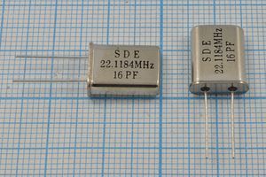 Кварцевый резонатор 22,1184 МГц - 22118,4 HC49U 16 30 49U[SDE] 1Г (SDE16PF)