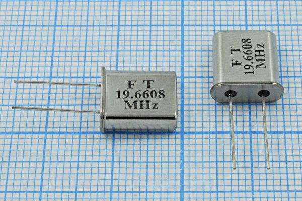 Кварцевый резонатор 19,6608 МГц - 19660,8 HC49U1 S 20 20/-20~70C T[HC-49T] 1Г