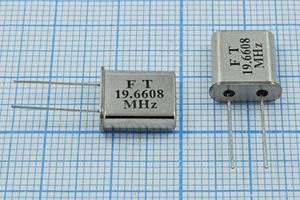 Кварцевый резонатор 19,6608 МГц - 19660,8 HC49U1 S 20 20/-20~70C T[HC-49T] 1Г