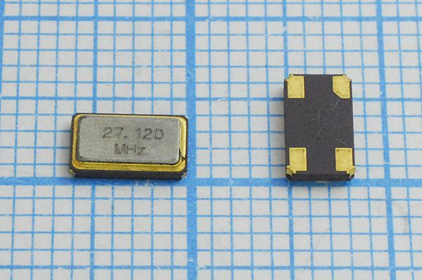 Кварцевый резонатор 27,12 МГц - 27120 SMD06035C4 16 10 30/-40~85C SMD0603(4P) 1