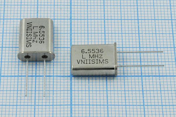 Кварцевый резонатор 6,5536 МГц - 6553,6 HC49U 16 15 30/-40~70C РПК01МД-6ВС 1Г