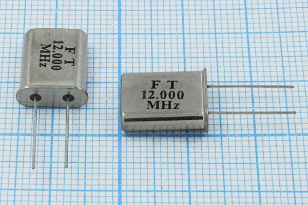 Кварцевый резонатор 12 МГц - 12000 HC49U 32 30 U[FT] 1Г (FT)