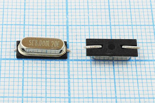 Кварцевый резонатор 8 МГц - 8000 SMD49S3 20 10 30/-40~85C 49S2-SMD 1Г
