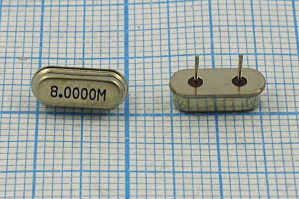 Кварцевый резонатор 8 МГц - 8000 HC49S3 20 1Г 4мм (8.0000M)