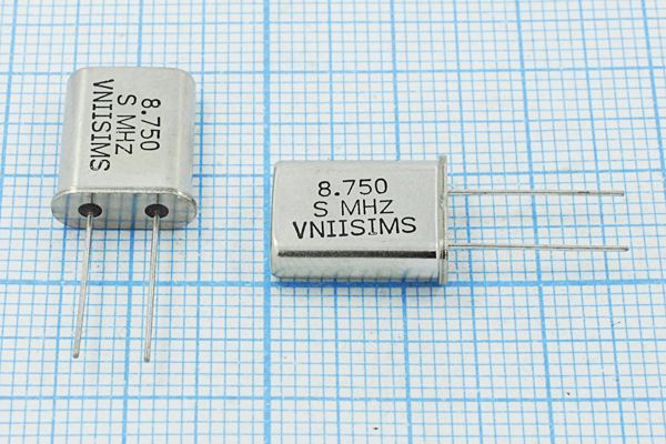 Кварцевый резонатор 8,75 МГц - 8750 HC49U S 20 40/-10~60C РПК01МД-7АТ 1Г