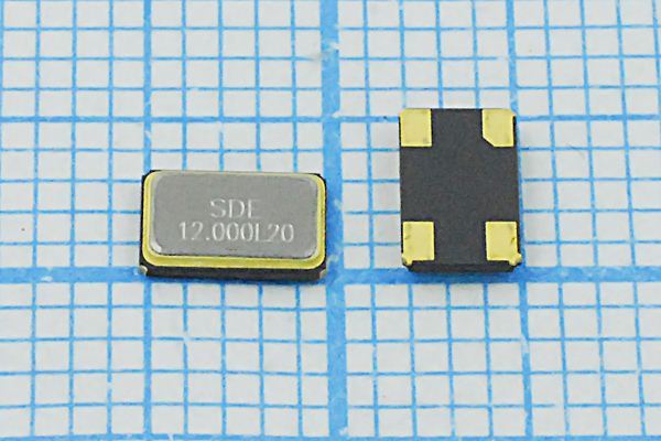 Кварцевый резонатор 12 МГц - 12000 SMD05032C4 20 10 30/-40~85C SMD0503(4P) 1