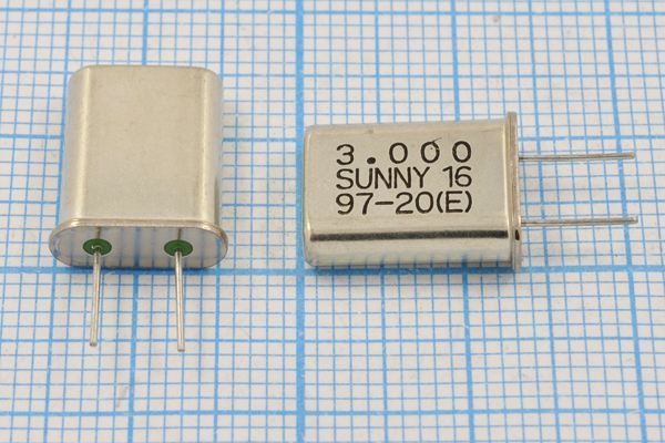 Кварцевый резонатор 3 МГц - 3000 HC49U 16 SA[SUNNY] 1Г 7мм (SUNNY16)