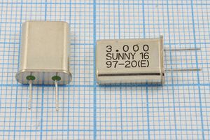Кварцевый резонатор 3 МГц - 3000 HC49U 16 SA[SUNNY] 1Г 7мм (SUNNY16)