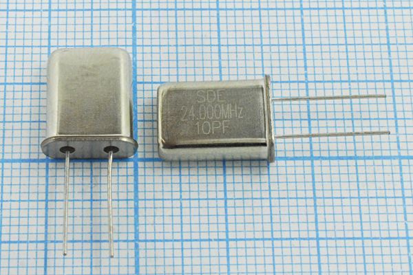 Кварцевый резонатор 24 МГц - 24000 HC49U 10 20 30/-20~70C 49U[SDE] 1Г SDE