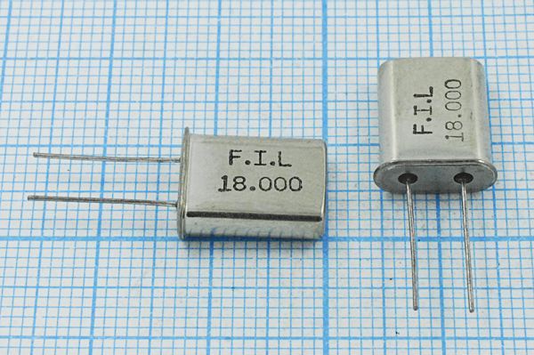 Кварцевый резонатор 18 МГц - 18000 HC49U S 1Г (FIL)