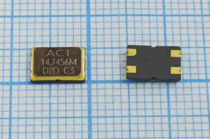 Кварцевый резонатор 14,7456 МГц - 14745,6 SMD07050C4 20 25 ACT750SMX-4 1Г (ACT)