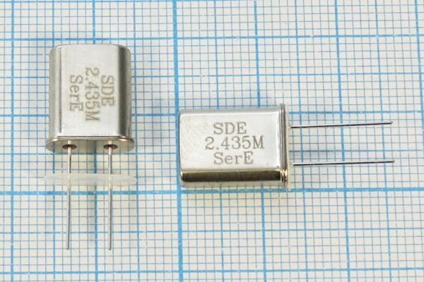 Кварцевый резонатор 2,435 МГц - 2435 HC49U S 10 50/-20~70C 49U[SDE] 1Г +IS