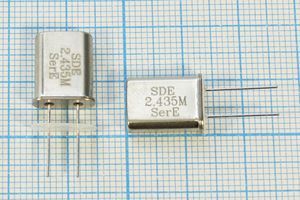 Кварцевый резонатор 2,435 МГц - 2435 HC49U S 10 50/-20~70C 49U[SDE] 1Г +IS