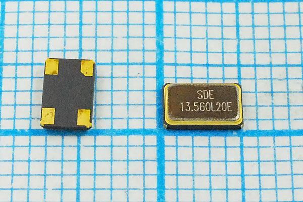 Кварцевый резонатор 13,56 МГц - 13560 SMD05032C4 20 10 30/-40~85C SMD0503(4P) 1