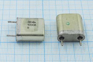 Кварцевый резонатор 1 МГц - 1000 HC6U S 15 100/-60~100C БА-6ЕХ 1Г Rs400 Ом