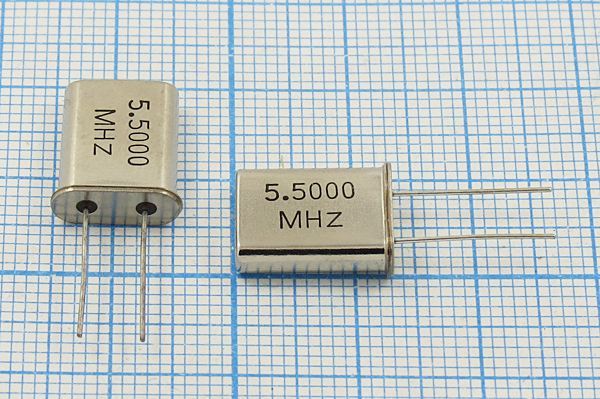 Кварцевый резонатор 5,5 МГц - 5500 HC49U 16 30 1Г (5,500MHz)