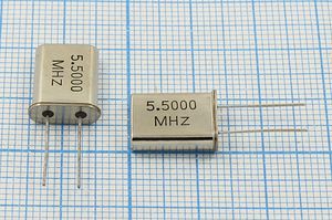 Кварцевый резонатор 5,5 МГц - 5500 HC49U 16 30 1Г (5,500MHz) Кварцевый резонатор 5,5 МГц - 5500 HC49U 16 30 1Г (5,500MHz)