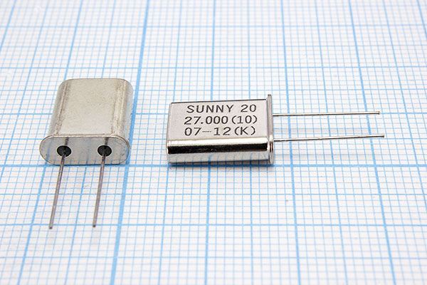 Кварцевый резонатор 27 МГц - 27000 HC49U 20 30 50/-40~85C SA[SUNNY] 1Г